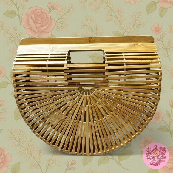 Bamboo Arc Bag – Coastal Boho Minimalist Summer Purse - Picture 1 of 8